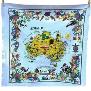 Vintage Australia Map Wall Hanging Tapestry Art